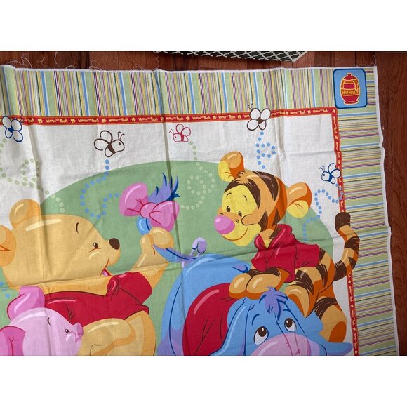 Disney Winnie The Pooh & Friends Cotton Fabric Panel 35"x44" Striped Border Craf - Picture 7 of 15